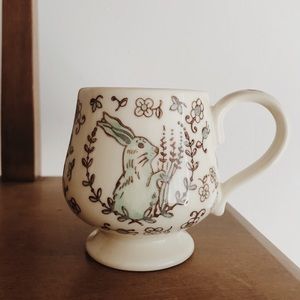 Anthropologie bunny rabbit mug teacup whimsical
